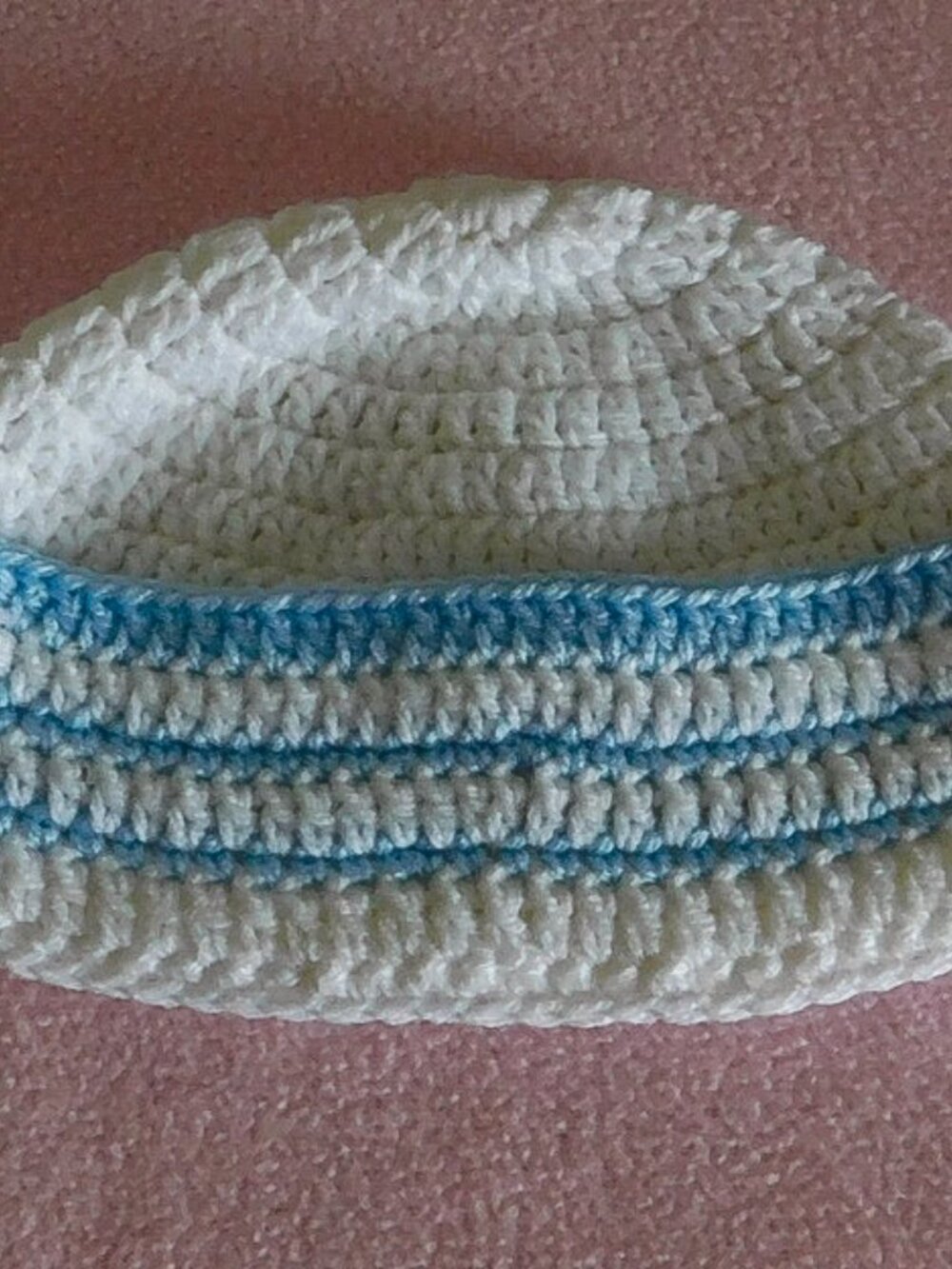 Blue Crochet Baby Romper and Hat Set, Newborn Outfit, Baby Photo Prop, Handmade - Picture 3 of 6